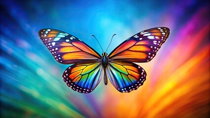 Naklejka premium Colourful painted butterfly with wings spread out flying