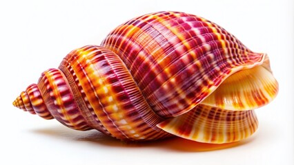 Obraz premium Tonna Tesselata Sea Shell Isolated on White Background for Natural Decor and Marine Life Enthusiasts