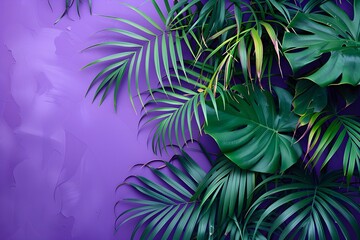 A close up of a plant on a purple wall