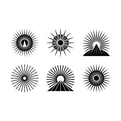 Fototapeta premium Sunburst vector on white background, Instant Digital Download. Illustration for prints on t-shirt and bags, posters 