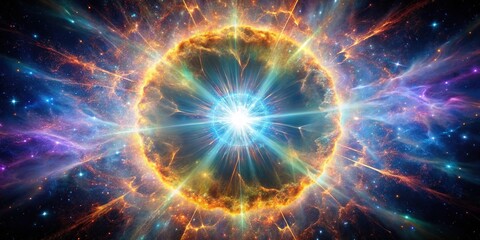 Obraz premium Polarization of light from a supernova indicating asymmetrical explosion