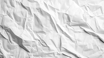 Obraz premium Crumpled White Paper Texture, Wrinkled Background for Design, Abstract Folded Paper Surface, Minimalistic Backdrop for Art, Mockups, and Textures
