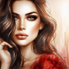 Fototapeta premium brünette junge Frau
