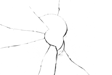 Texture of broken glass on a transparent background