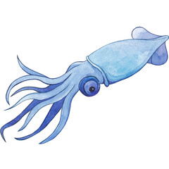 Watercolor Ocean Animals Clipart Collection – Hand-Painted Marine Creatures Including Whales, Sharks, Fish, Crabs, Jellyfish, and Sea Turtles for Underwater and Nautical Designs