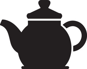 Obraz premium Tea Pot silhouette vector art ,modern, shape, food and drink, kettle, symbol, 
