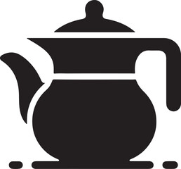 Fototapeta premium Tea Pot silhouette vector art ,modern, shape, food and drink, kettle, symbol, 