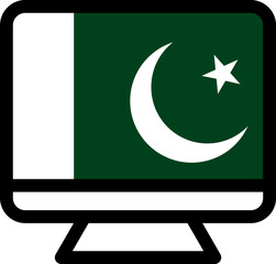 Pakistan flag icon on Monitor