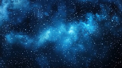 Obraz premium Abstract dark space background featuring a beautiful blue night sky filled with stars and nebulae. This cosmic scene captures the vast expanse of the galaxy, with glowing starlight and ethereal nebula