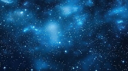 Obraz premium Abstract dark space background featuring a beautiful blue night sky filled with stars and nebulae. This cosmic scene captures the vast expanse of the galaxy, with glowing starlight and ethereal nebula