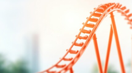 Graph lines turning into a literal roller coaster ride, with the track breaking apart as it plunges