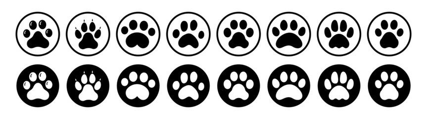Paw icon vector illustration. Cat or dog paw icon. Paws print sign and symbol.  © Ira