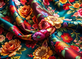 Vibrant Floral Silk Fabric: Colorful Patterns for Fashion and Home Decor