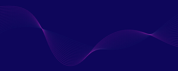 Abstract wave lines on dark blue background.