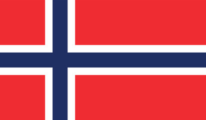 Naklejka premium Flag of Norway, Norwegian National Flag , Blue Flag with Red Nordic Cross , Norwegian Flag , flat vector