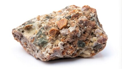 Conglomerate rock isolated on white background