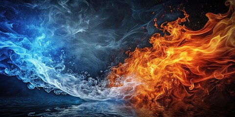 Confluence of fire and water dance in an asymmetrical composition