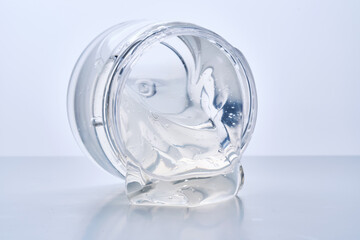 Texture of the gel in the jar. Hair gel or hyaluronic gel for the face.