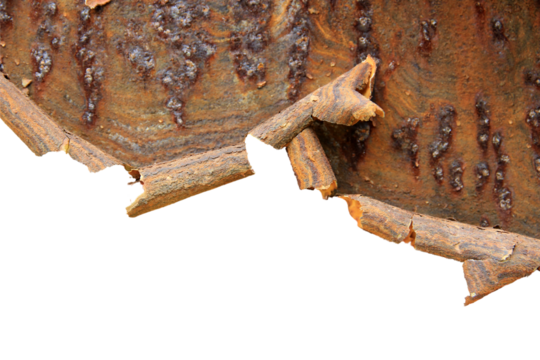 Old dirty rusty iron isolated on transparent background.