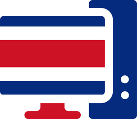 Monitor and CPU icon Costa Rica Flag