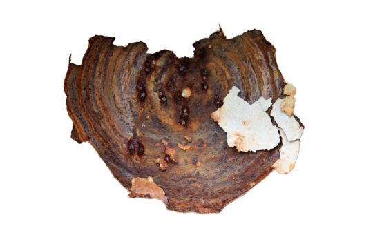 Old dirty rusty iron isolated on transparent background.