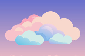 Minimalist Vector Clouds with Soft Gradients