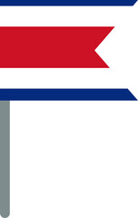 Costa Rica Flag On Crisp Corners
