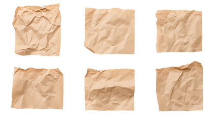 Textured Crumpled Paper Sheets in Natural Tones for Creative Projects