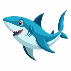 Obraz premium shark cartoon isolated on white