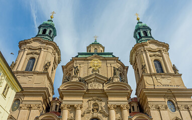 Fototapeta premium Church of Saint Nicholas in Old Town Square in Prague, Czech Republic.