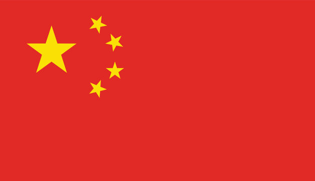 Flag of China, Chinese National Flag, Red Flag with Five Yellow Stars, Chinese Flag , flat vector
