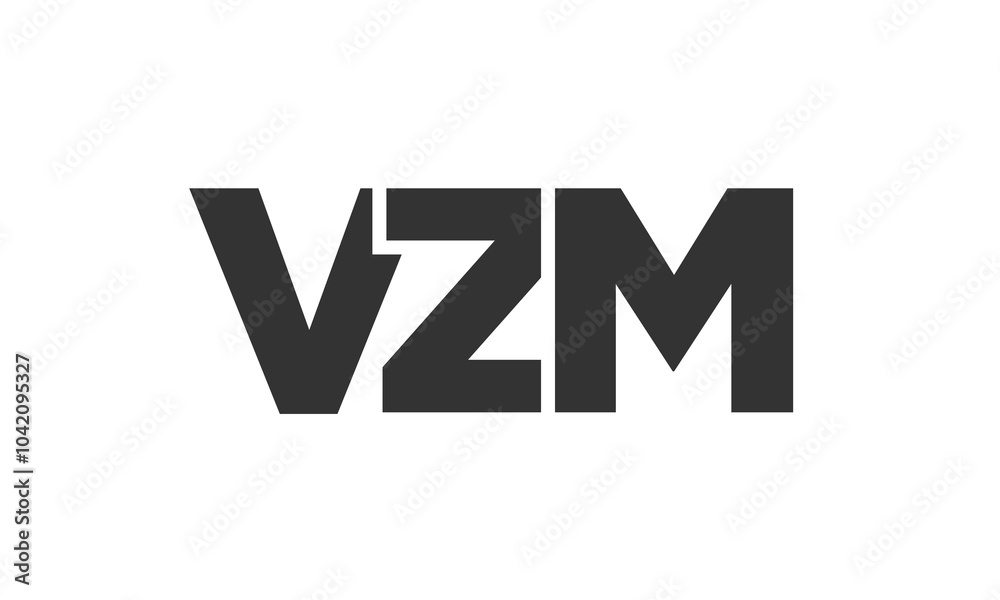 Fototapete vzm logo design template with strong and modern bold text. initial based vector logotype featuring s