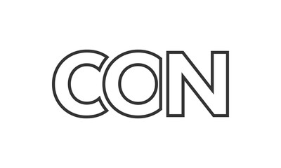 CON logo design template with strong and modern bold text. Initial based vector logotype featuring simple and minimal typography. Trendy company identity.