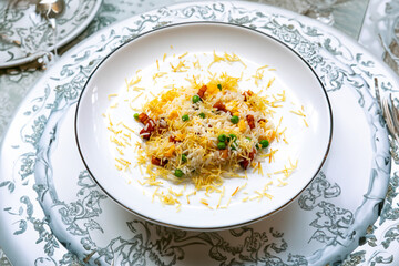 Traditional biro-biro rice, isolated in selective focus
