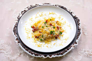 Traditional biro-biro rice, isolated in selective focus