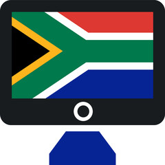 South Africa Flag On Monitor