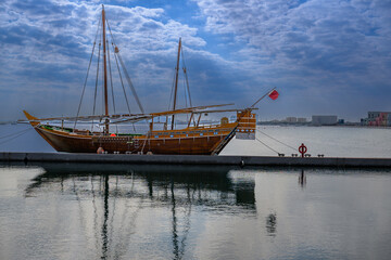Qatar Doha Port. boat on the sea