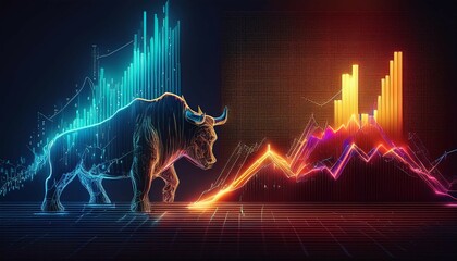 stylized financial graph bullish vs bearish