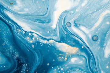 Abstract of light blue luquid oil with a little bubble. water surface, water wave in sunlight,...