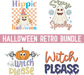 Halloween retro svg design, Retro Halloween quote Spooky Season. Cute Halloween ghost, pumpkin, vampire mouth