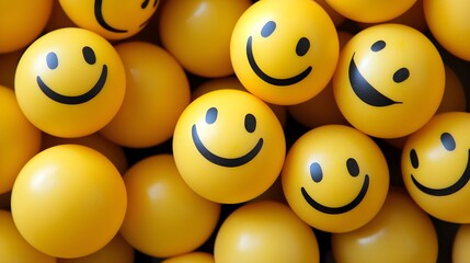 Cheerful Yellow Smiley Balls for Bright Spaces