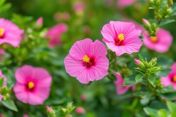 Obraz premium Vibrant pink rockrose flowers in full bloom