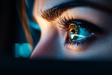 Closeup of Frustrated Businesswoman's Eye Expression