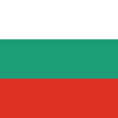 Square shaped national flag of the European country of BULGARIA