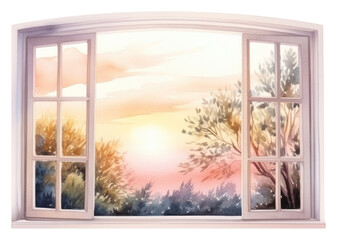 Fototapeta premium PNG windowsill sunset tranquility.