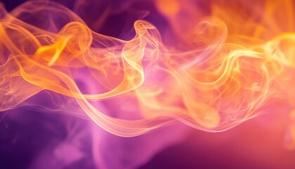 Obraz premium A vibrant swirl of colorful smoke in shades of orange and purple, creating a dynamic and mesmerizing visual effect.