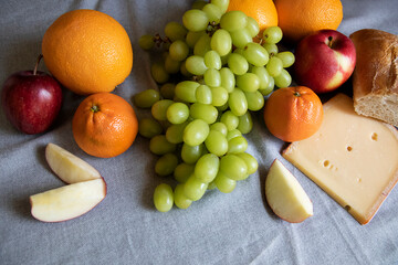 cheese and fruits