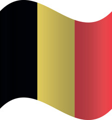 Waving shaped national flag of the European country of BELGIUM