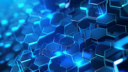 A dynamic and visually striking blue hexagonal pattern featuring glowing elements ideal for tech and digital designs