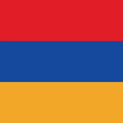 Square shaped national flag of the European country of ARMENIA